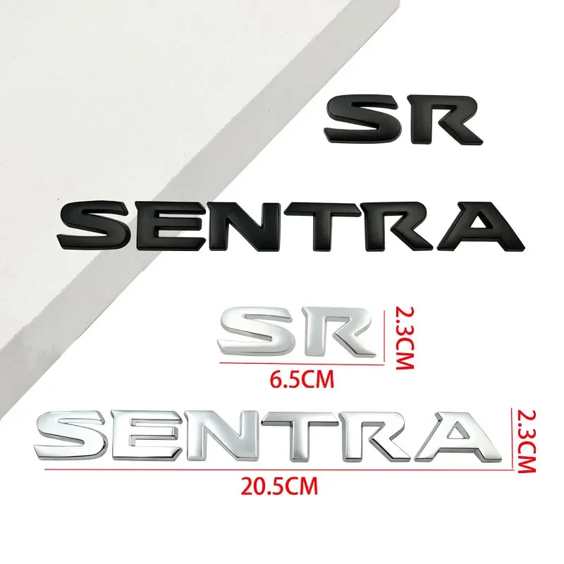 3D Metal SR SENTRA Logo For 2012-2018 SENTRA SR English Letter Label Modification Labeling Car styling sticker accessories