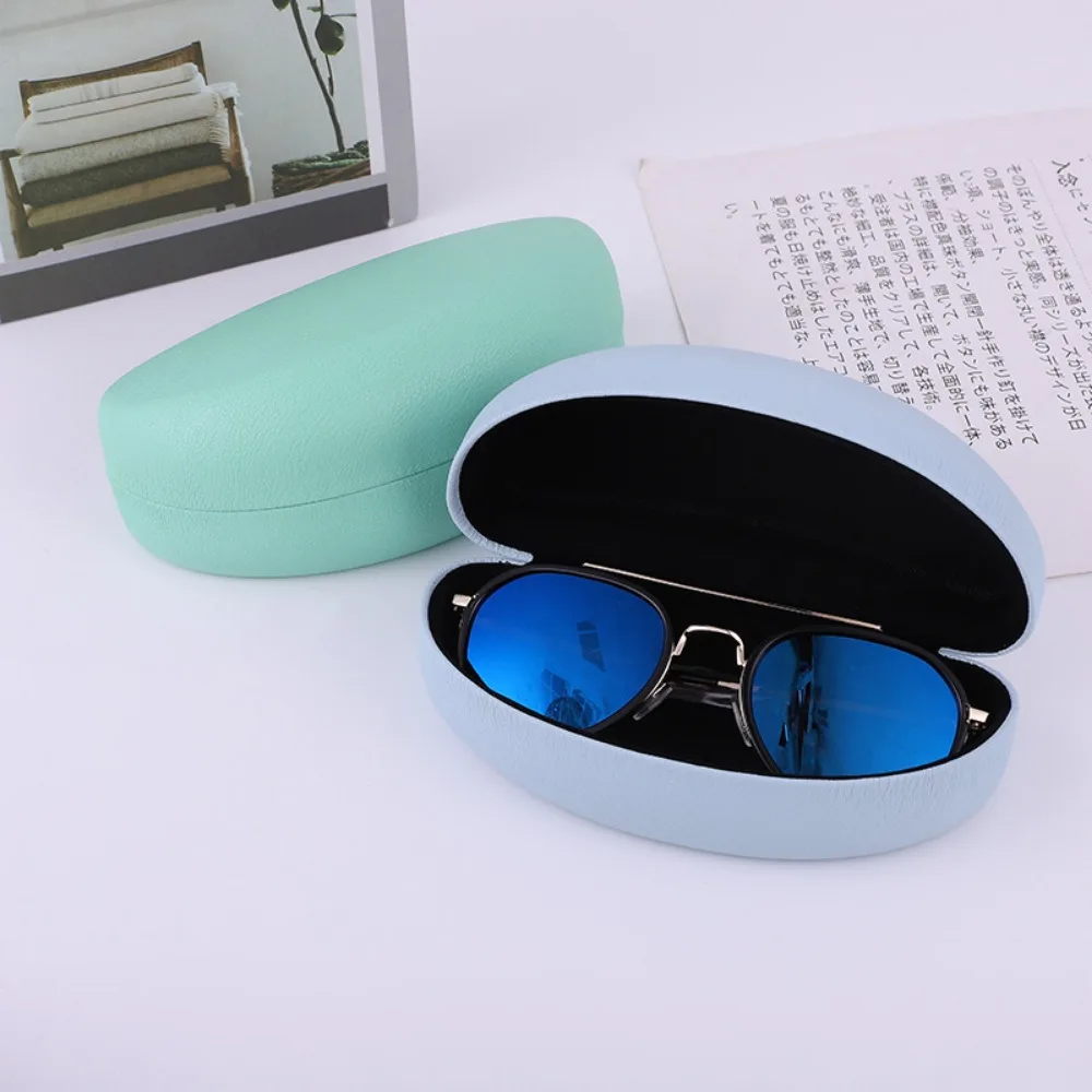 Color Leather Sunglasses Glasses Case New Style Men and Women Sunglasses Case Glasses Case Compression Fashion Iron Box view 4