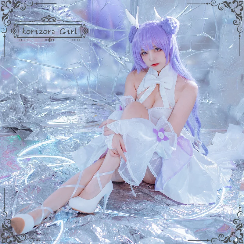 COS-HoHo Anime Azur Lane HMS Unicorn Angel's MyNight Game Suit Lovely Dress Uniform Cosplay Costume Halloween Party Outfit Women