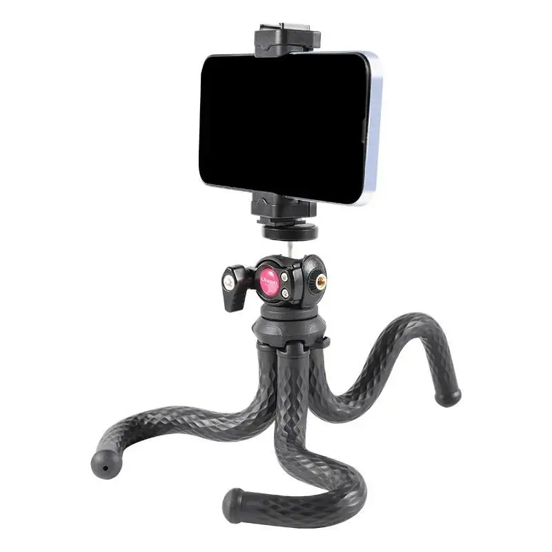 Ulanzi FT-01 Octopus Tripod Flexible For Phone SLR DSLR Camera With 1/4'' Screw Ballhead Cold Shoe Smartphone Clip Selfie Stick