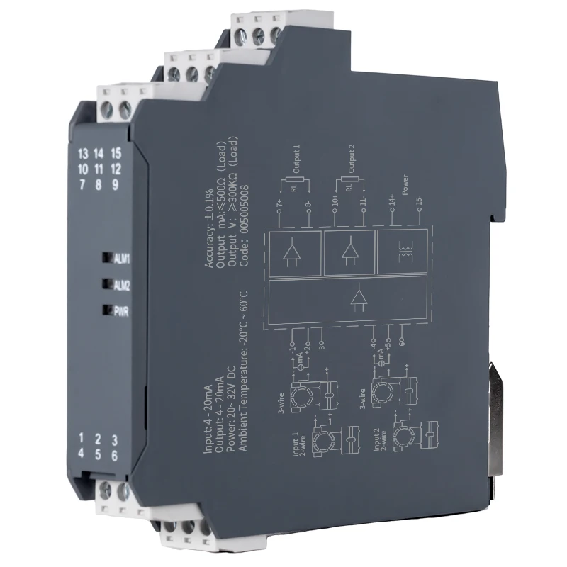 0-10V to 4-20mA DC Signal Isolator 1 In 2 Out Transmitter Current Voltage Isolation 4-20mA 0-5V 0-10V Output