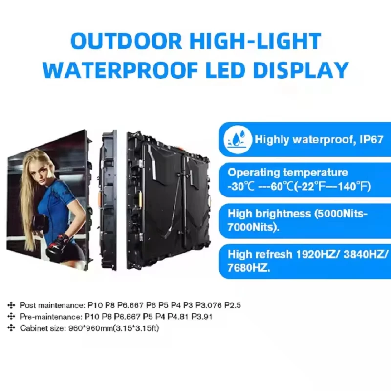 Pantalla de concierto de iglesia de escenario de alquiler LED al aire libre a todo color SMD P2.604 P3.91 500x500 mm