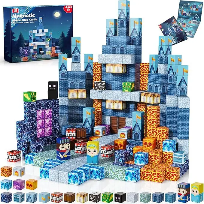 Creatieve magnetische bouwsteenstenen Mijn beroemde scène Wereld architectonische set DIY-model Kinderspeelgoed Kerstcadeaus voor jongensmeisjes
