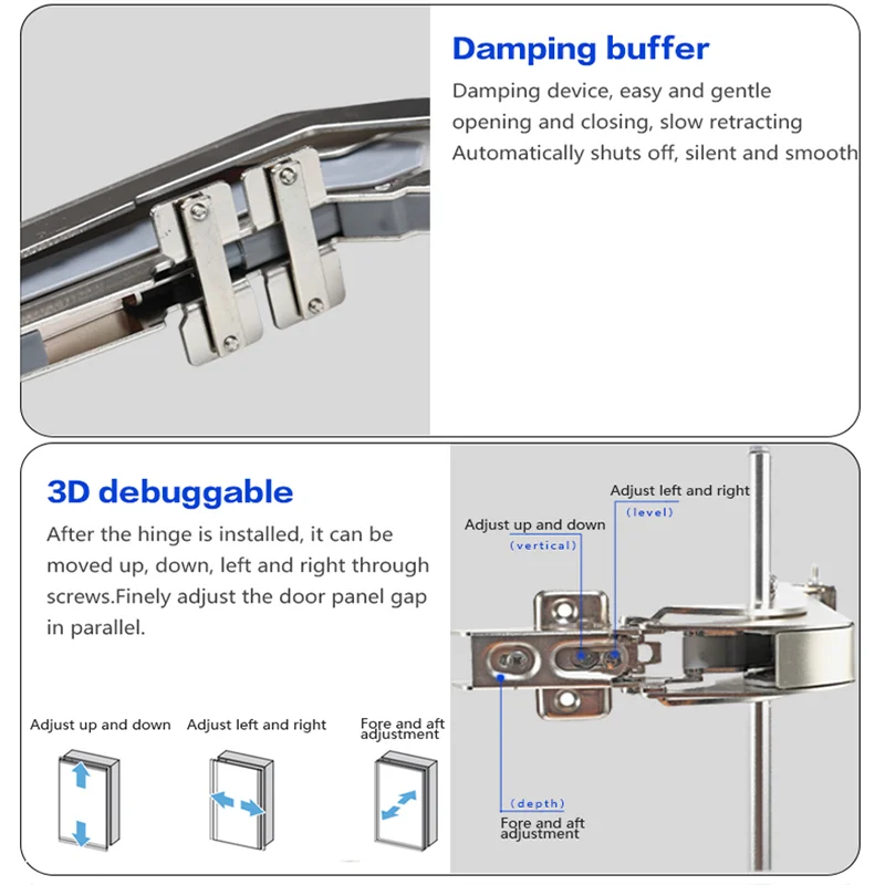 Silent Damping Buffer Door Track Hinge 180° Cabinet Door Sliding Door Flat Opening Hinge Wardrobe Folding Hardware Accessories