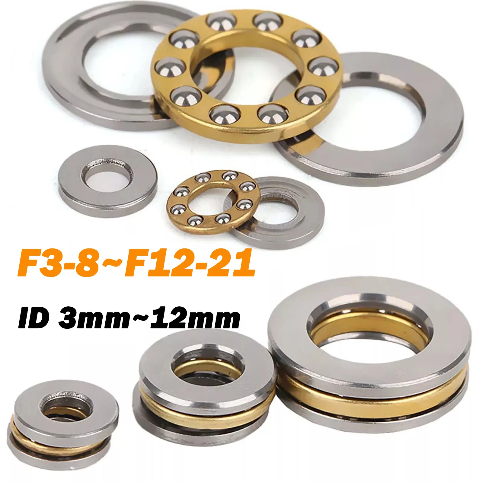 High Precision Axial Thrust Ball Bearings ID 3~12mm 3 Part Plane Bearing
