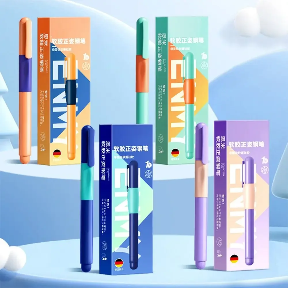 

0.38MM Tip Soft Grip Fountain Pen Students Grip Posture Correction Replaceable Ink Sac Pens Drawing Writing Tool