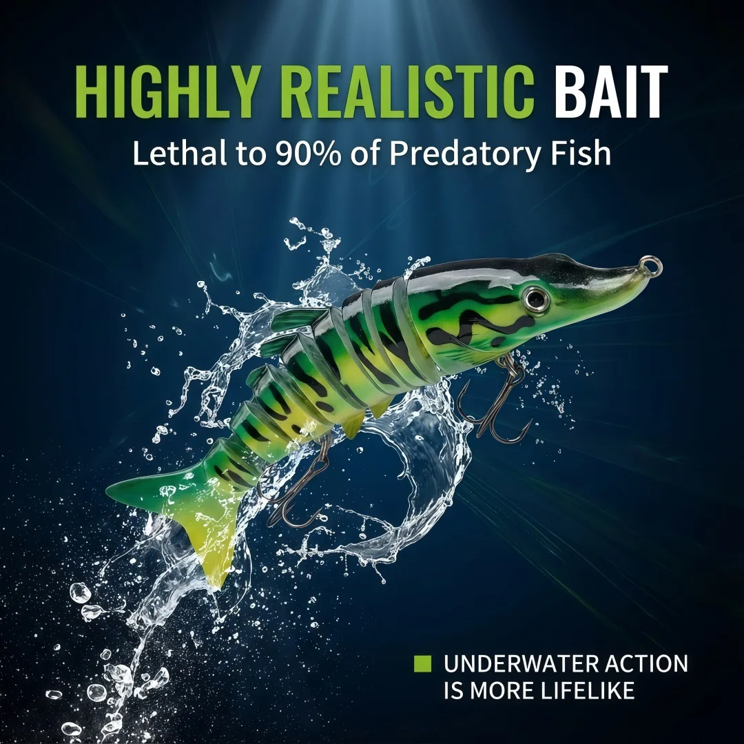 13cm 17g Artificial Multi-Jointed Pike Fishing Lure Fishing Tackle Swimming Bait Luya Artificial Gears
