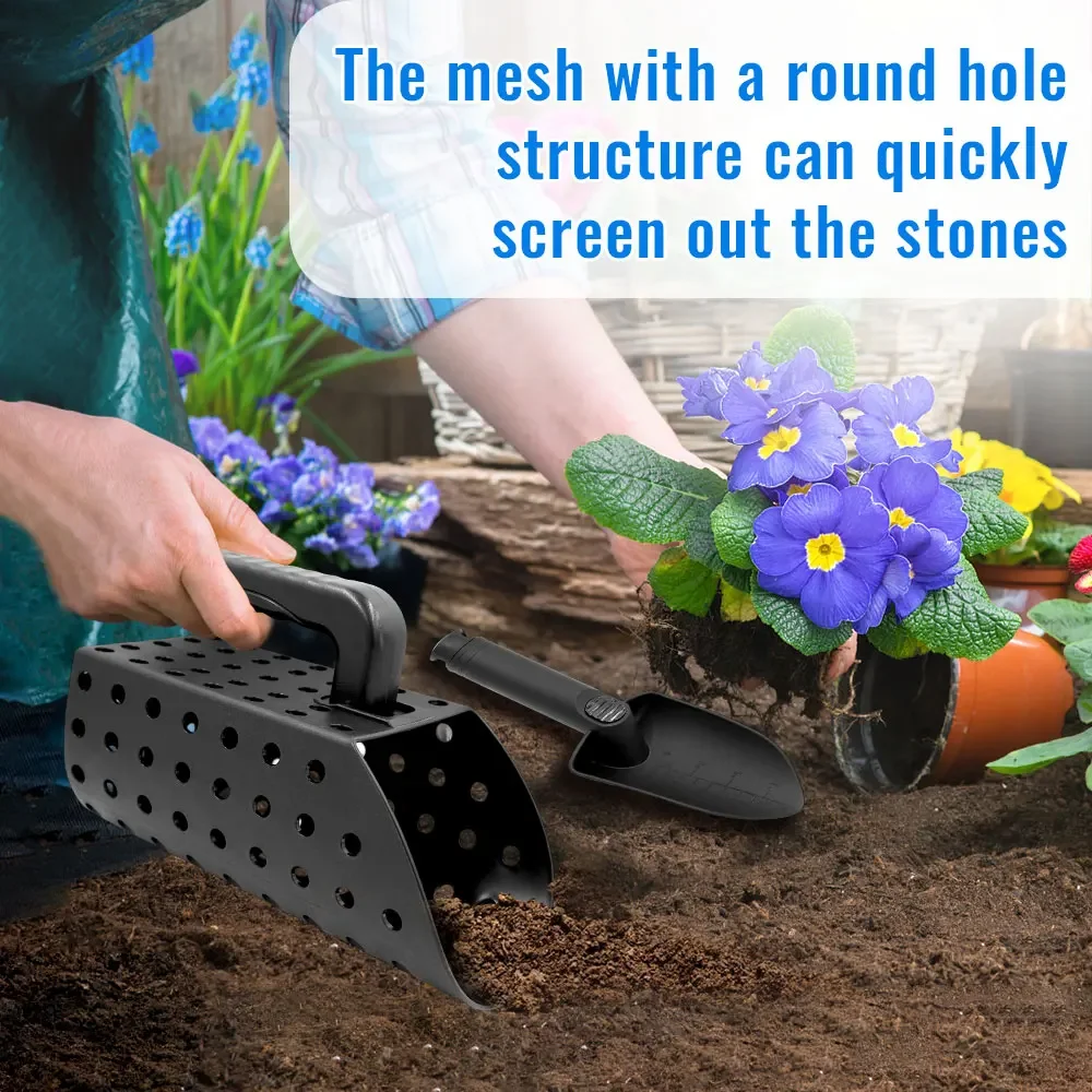 Metal Detector Sand Scoop Shovel Set Stainless Steel Beach Digging Filter Tool for Underground Metal Treasure Detecting