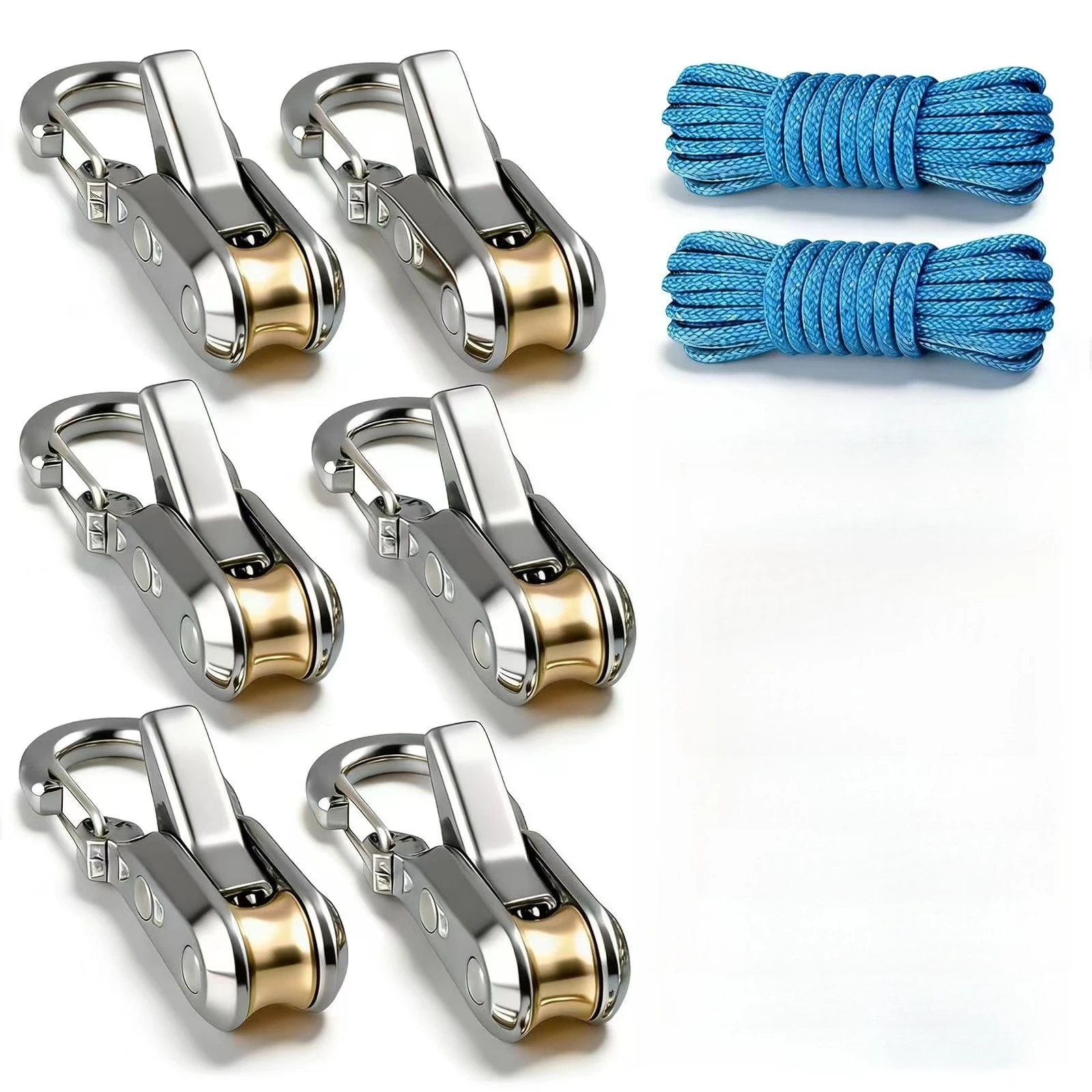Rope Tightening Tool Tensioner Heavy-Duty Retractable Tie Down Rope for Camping Tarp Hammock Boating Outdoor Gear Securing