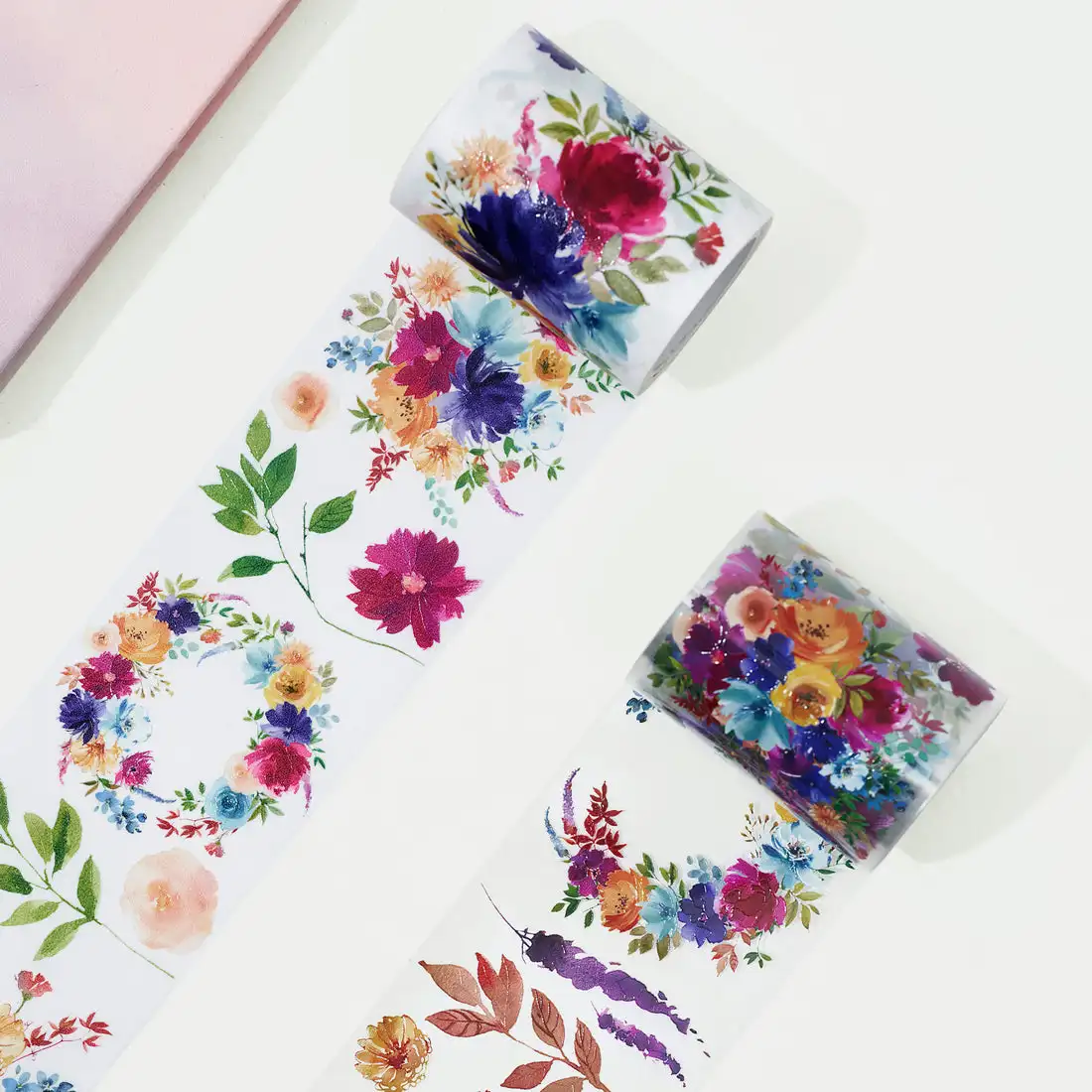 6cm Wide Pretty Florals Wide Washi / PET Tape Canada Original Adhesive Masking Journal Diary Scrapbook Sticker Kawaii Papeleria