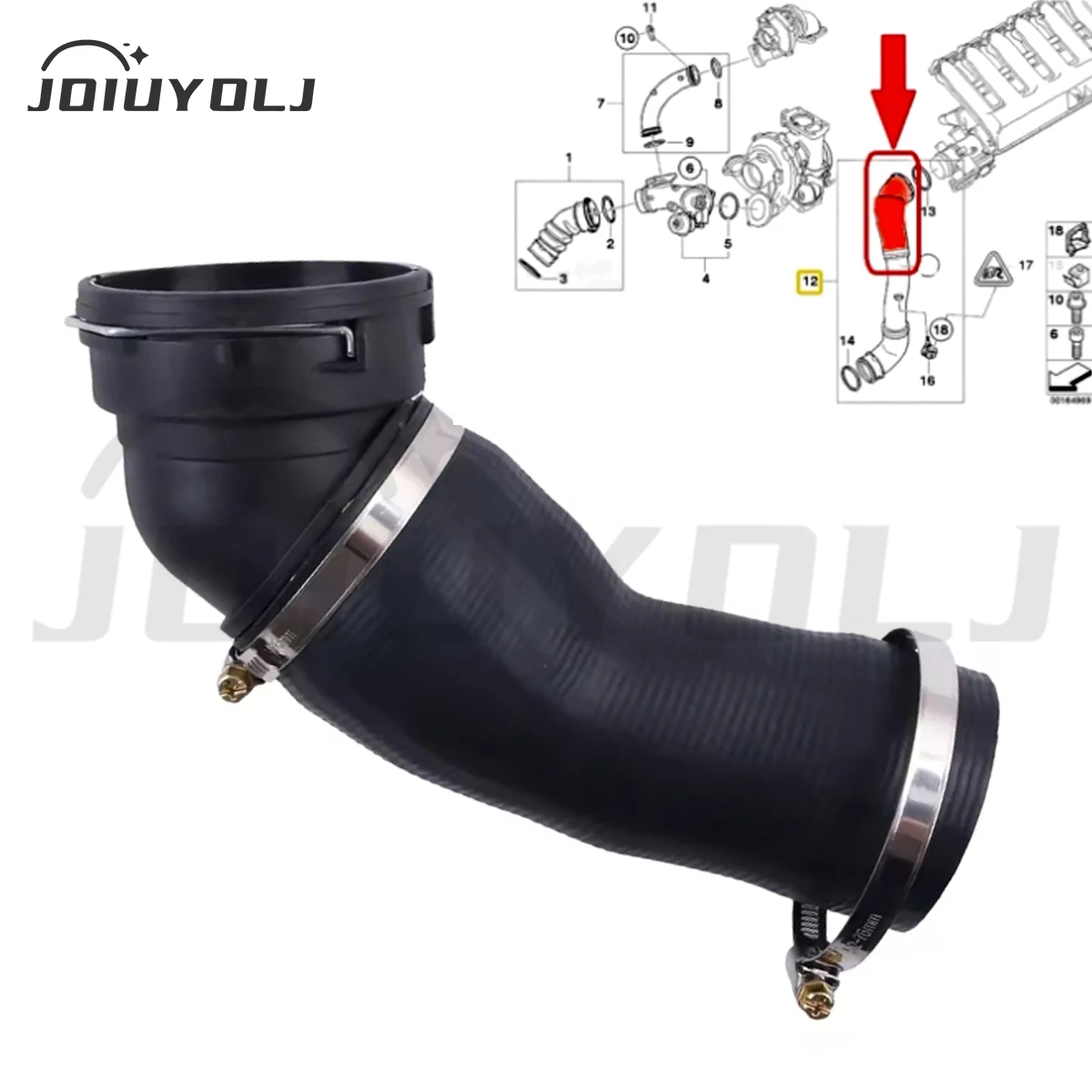 

Intercooler Turbo Hose Pipe Upper For BMW 5 Series E60 E61 525D 530D 11617799401