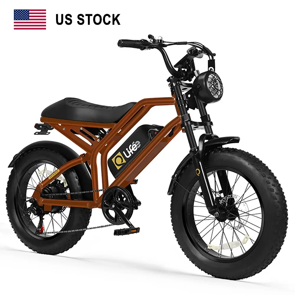 

Qlife Spark 7 Speed Full Suspension Fat Tyre Mountain Ebike Mens Electric Bike for Adults Powerful