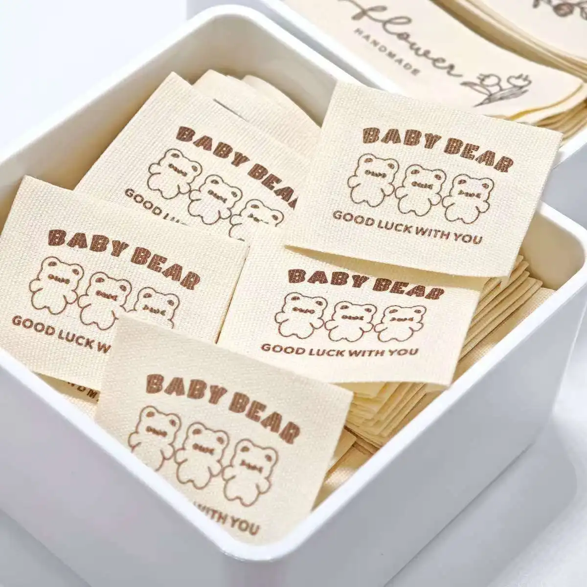 Custom 100% Cotton Screen Printed Labels - Versatile Patches for Bags Hats Clothing