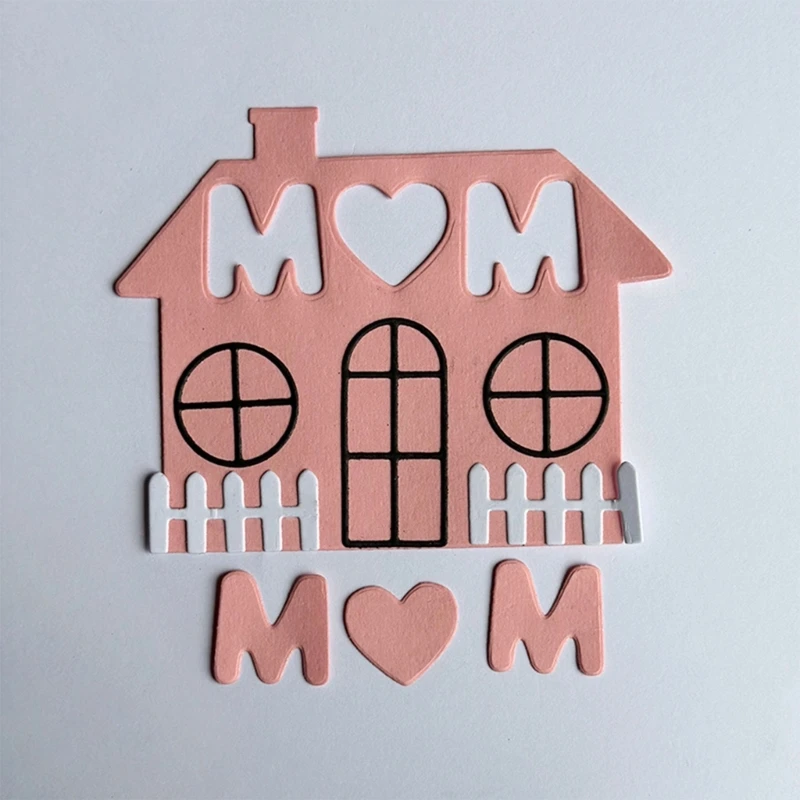 2Pcs Mom Letters House Cutting Dies DIY Embossing Scrapbooking Decoration Dropship