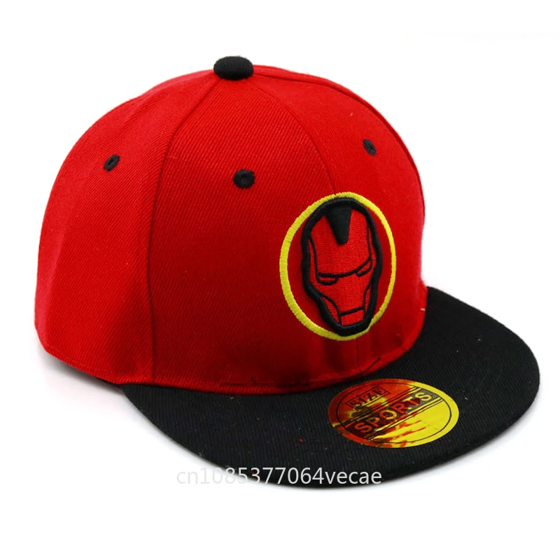 Disney Marvel Iron Man Anime Kids Cap For Boys Girls Cartoon Baby Sun Hat Children\'s Snapback Hip Hop Caps Gift Adjustable 2-8Y