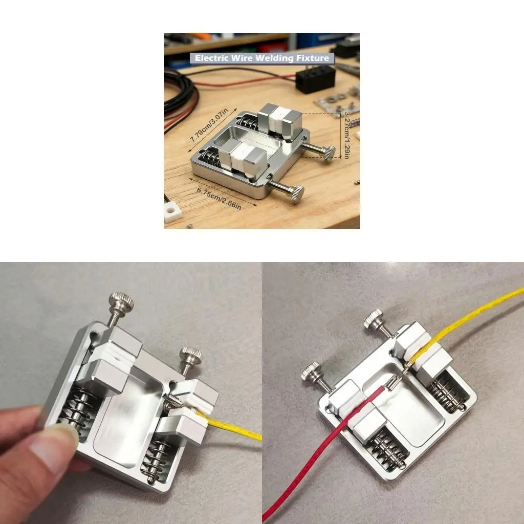 37ME Soldering Support Fixture Metal Wire Tool with Paired Insulated Contact Ends, Thumb Screw Control and Spring Tension Parts