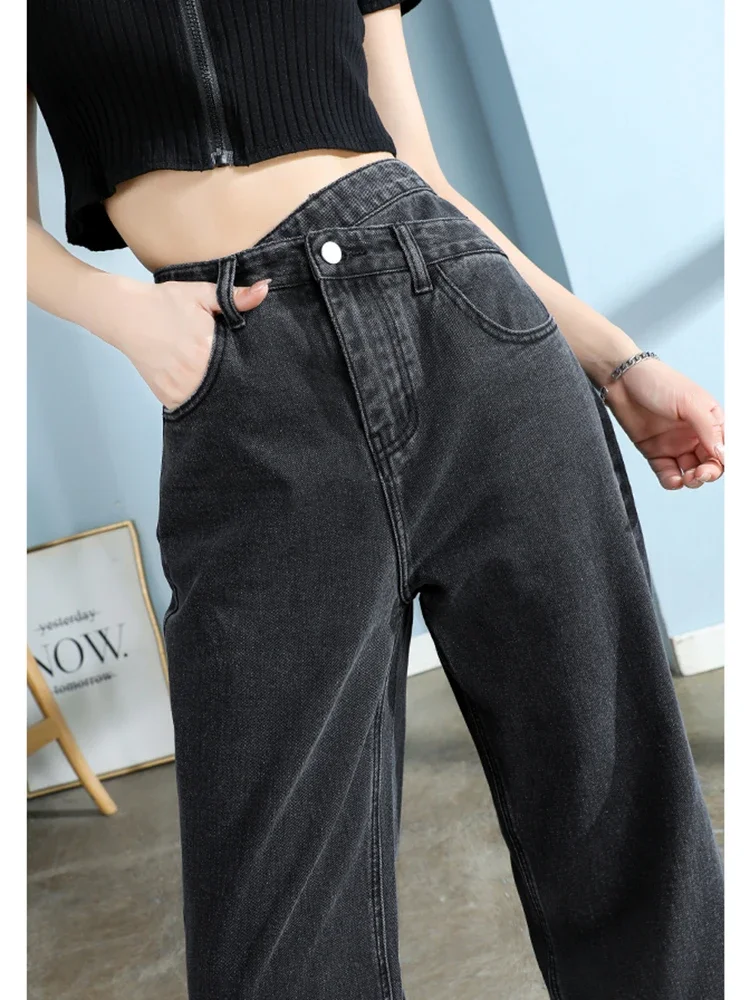 

Jeans Women Wide Leg Pants Mom Femme Black Y2K Jeans High Waist Woman Trousers Korea Clothing Pantalones Spodnie Damskie
