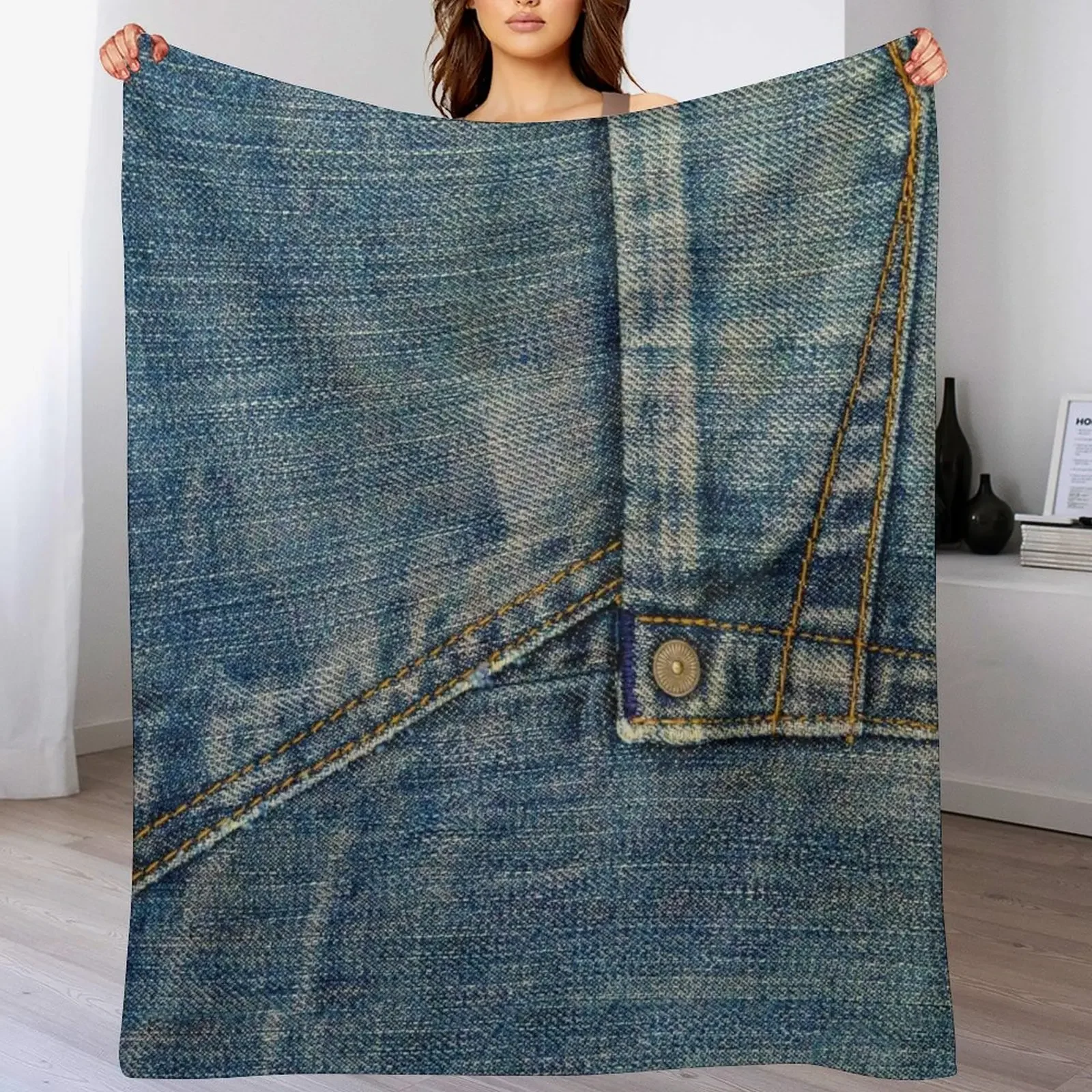 

Two line pocket I love bluejeans denim Throw Blanket warm winter Decorative Throw Blankets For Bed Blankets For Baby Blankets