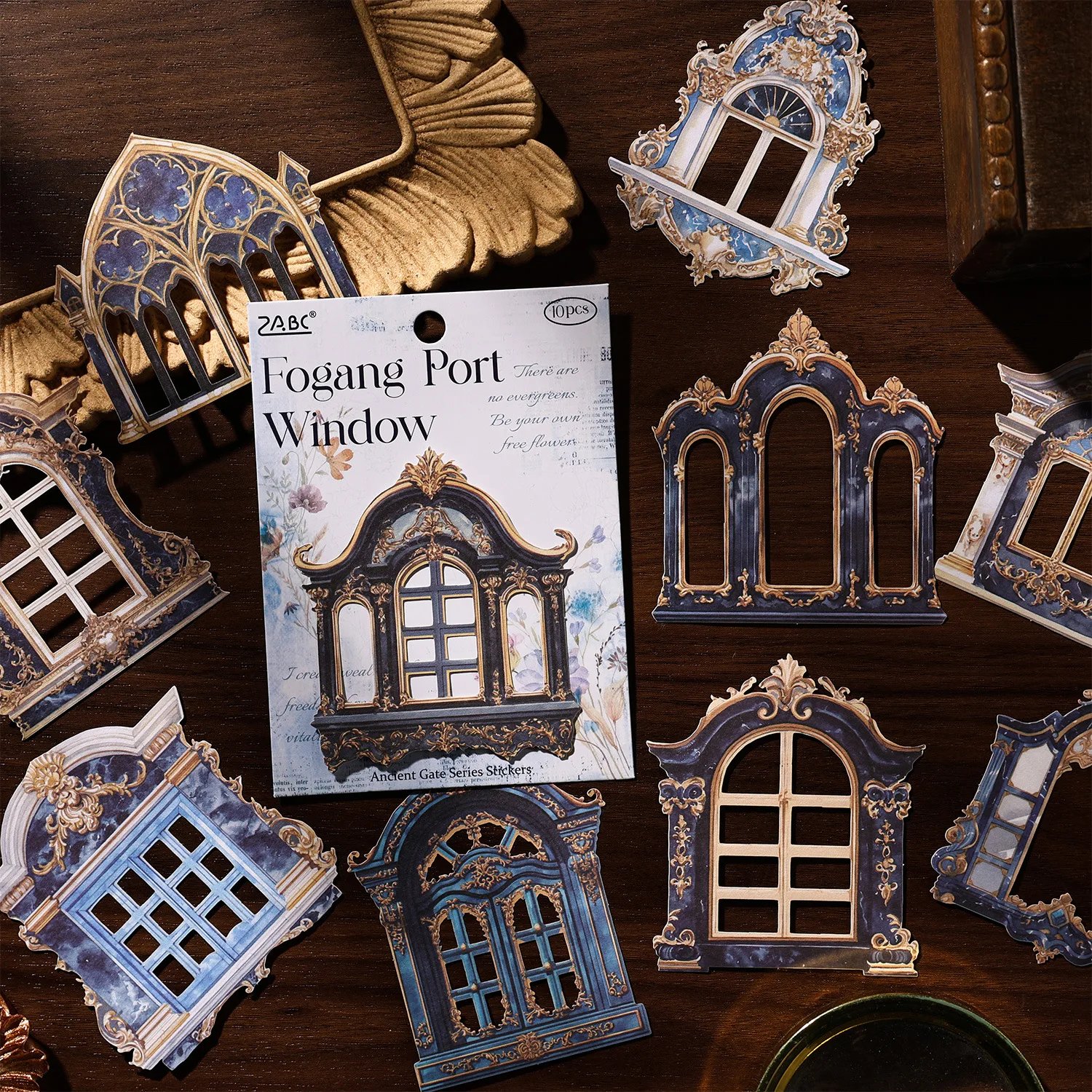 

10 листов винтажных европейских наклеек с изображением подоконников, в классическом архитектурном стиле, для декора фонов в дневниках и альбомах