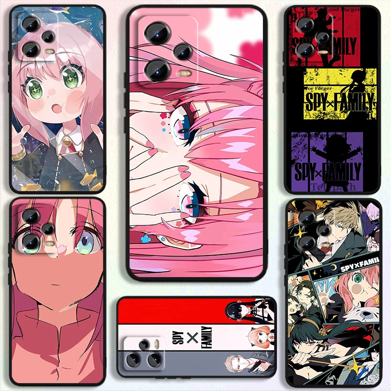 Anime SPY X FAMILY Comics For Xiaomi Redmi Note 13 12R 12 12S Turbo 11 11T 11S 10 10S Pro Plus 5G Black Soft Phone Case