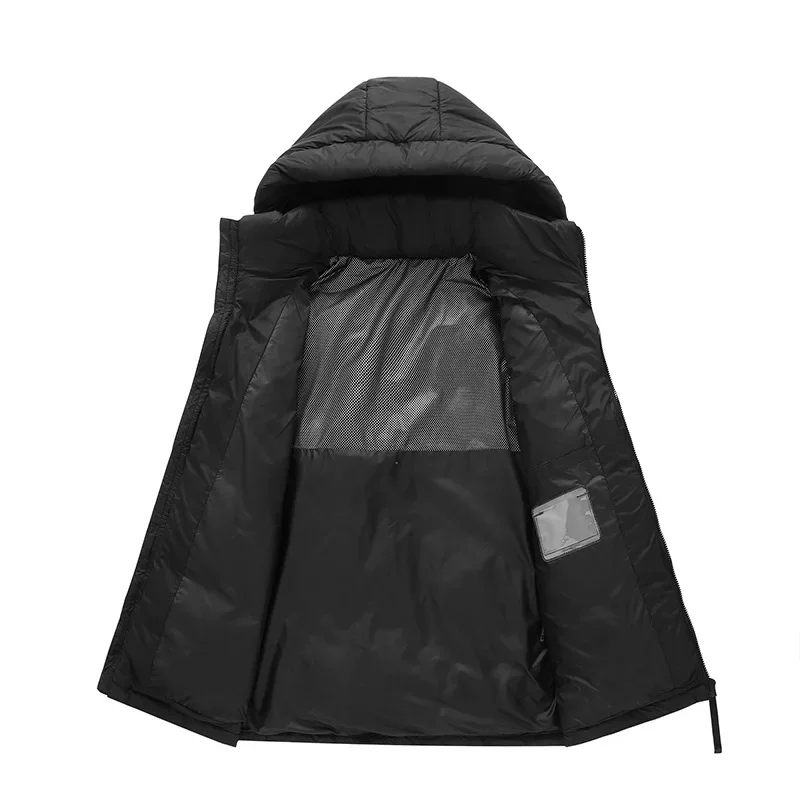 Manteau en duvet de canard blanc pour hommes, mode coréenne de haute qualité, parkas à capuche épais et chauds pour jeunes couples, vestes pour