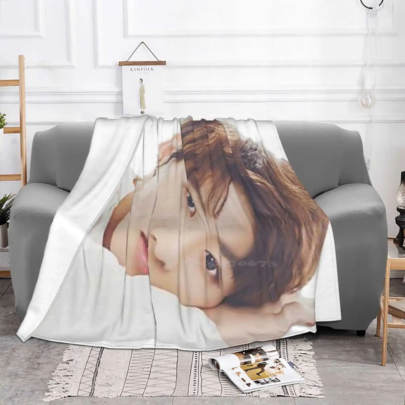 Jungkook Best Selling Room Household Flannel Blanket Jungkook Kookie Oppa Taekook Jeon Jung Hyun Blood And Tears Butterfly