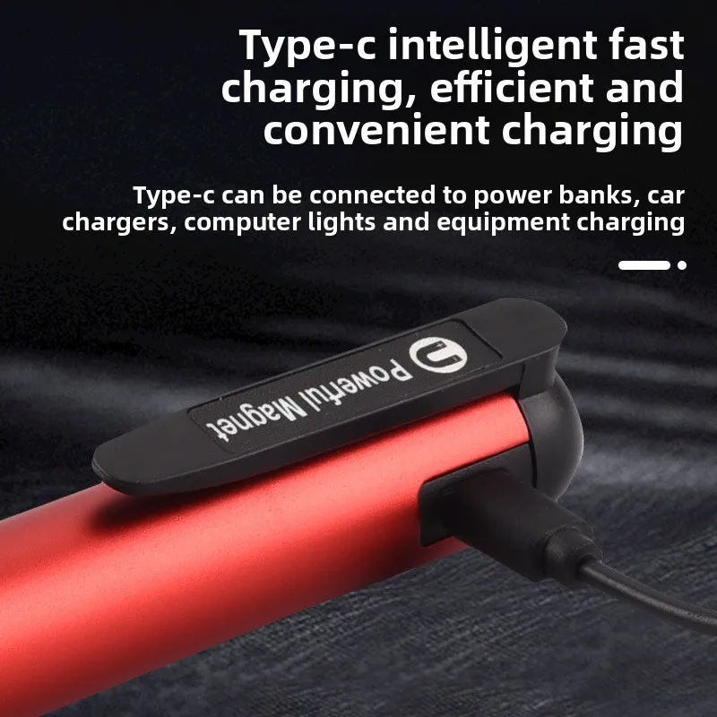 크로스보더 신형 XPE COB 손전등, TYPE-C 충전, 펜 클립, 자석, 휴대용 경량 펜 라이트 소형 손전등