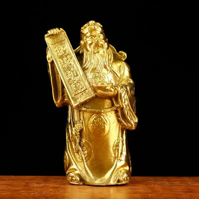 

Copper God of Fortune Statue Wealth To Pray for Blessings Statue Office Home Decor Gift for Desk Ornament