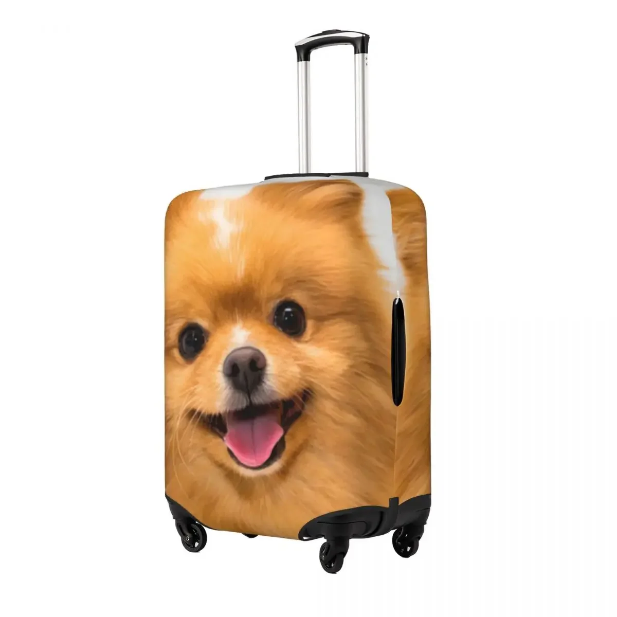 Happy Fluffy Orange Pomeranian Print Luggage Protective Dust Covers Elastic Waterproof  Suitcase Cover Travel Accessories