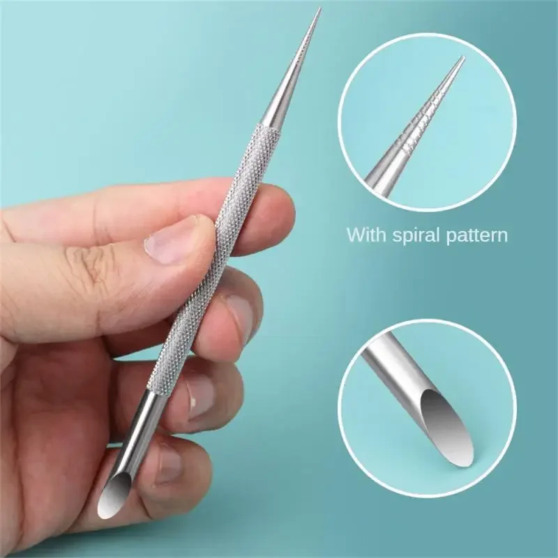 1pc Double-ended Stainless Steel Cuticle Pusher Nail Manicures Remover Manicure Sticks Nail Art Tools Nail Cuticle Pusher