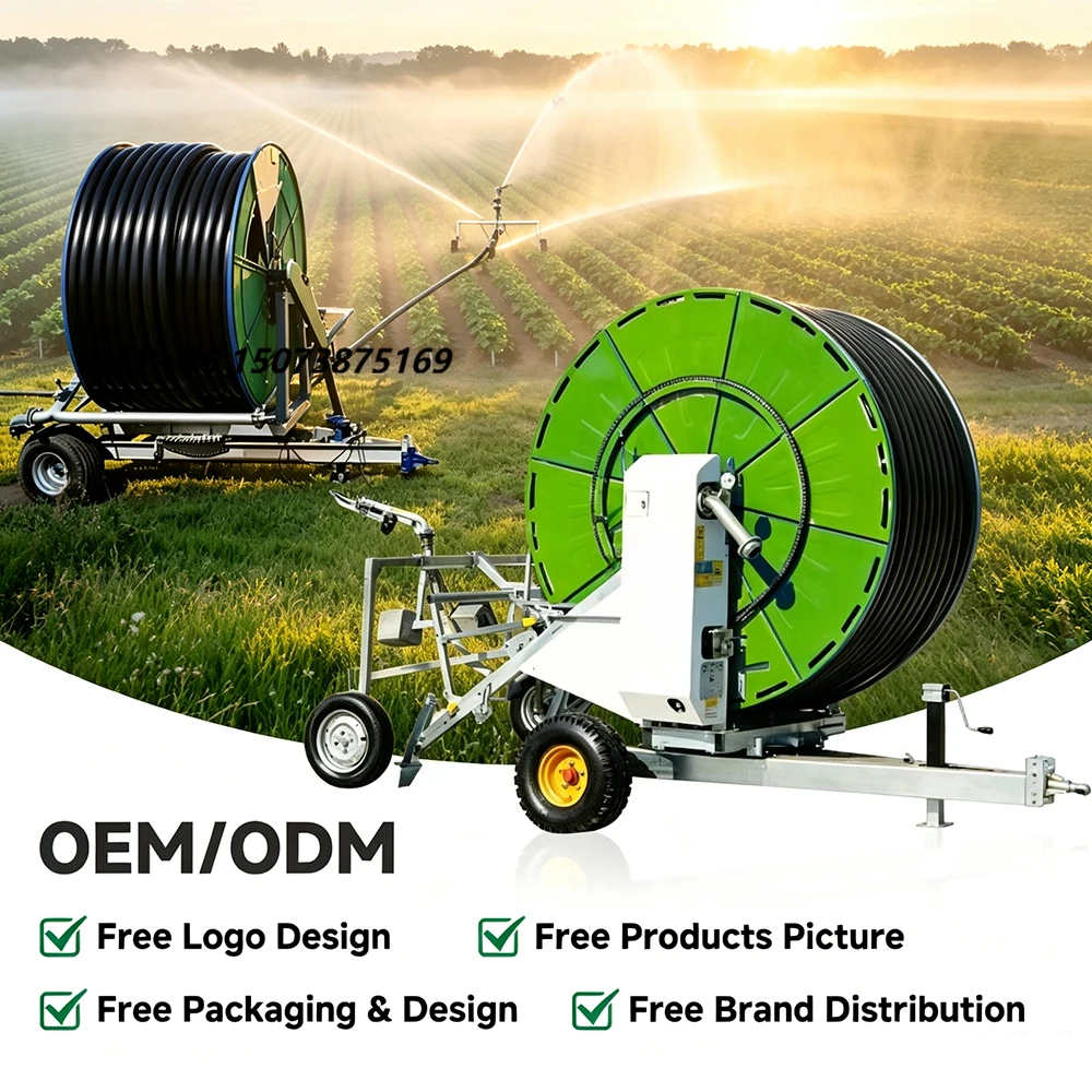 New Design Farm Mobile Irrigation Sprinkler System Traveling Rain  Water Hose Reel Irrigation Sprinkler Machine