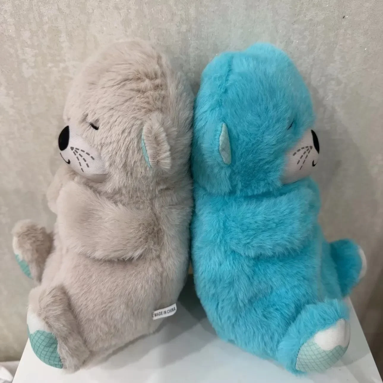 Cute Soothing Bear Plush Toy Children Sleep with Music Doll Breathing Bear Doll Electric Luminous Bear