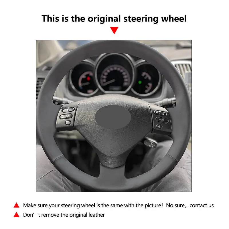 Hand-Braids Car-styling Steering Wheel Cover Leather Trim For Toyota Corolla Verso Camry 2006 Lexus RX330 RX400h RX400 2004-2007