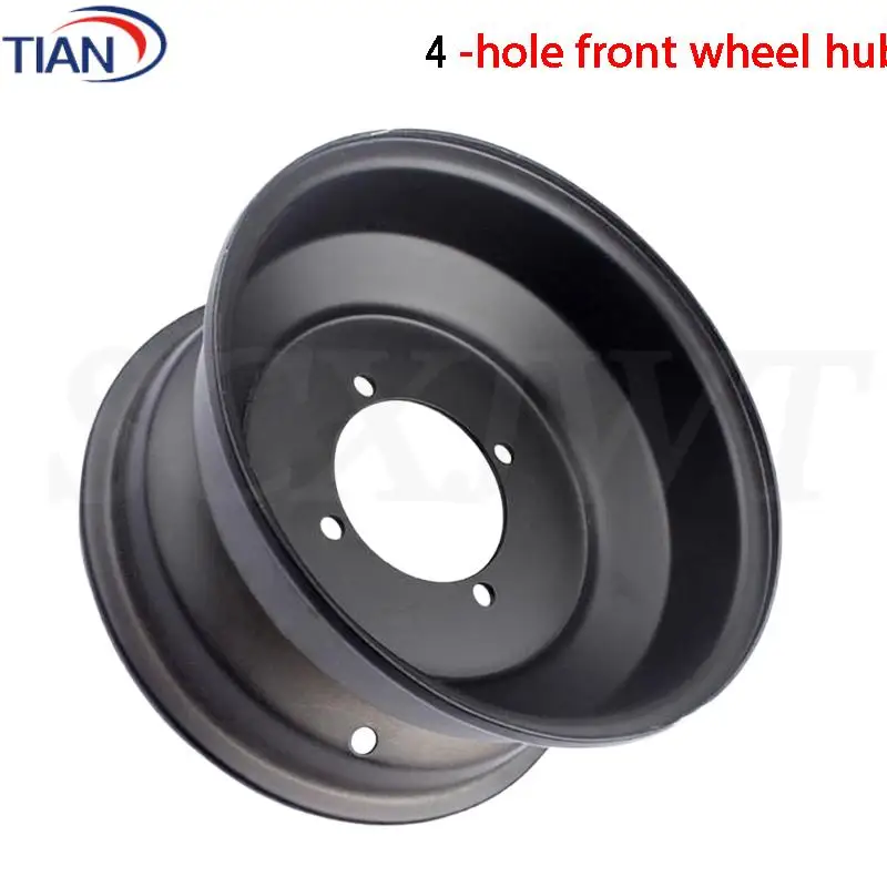 Heavy Duty 23x7-10 & 21x7-10 Inch ATV Four Hole Front Wheel Rims Steel Black Ring for Kart