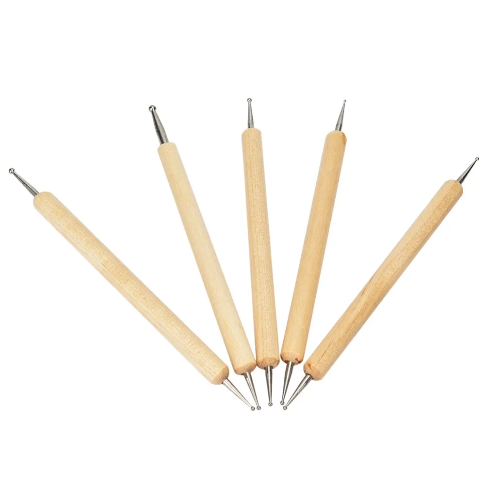8pcs Double Head Leather Carving Tools Point Drill Pen Spoon Shape Carving Stylus Tool Kit Leather Craft Tool Set