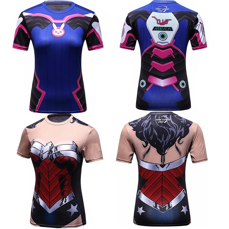 Rashguard T shirt Women MMA Compression Shirts Short Sleeve 3D Printing Sports Boxing T-shirts Bjj Rash Guard Kickboxing Jerseys