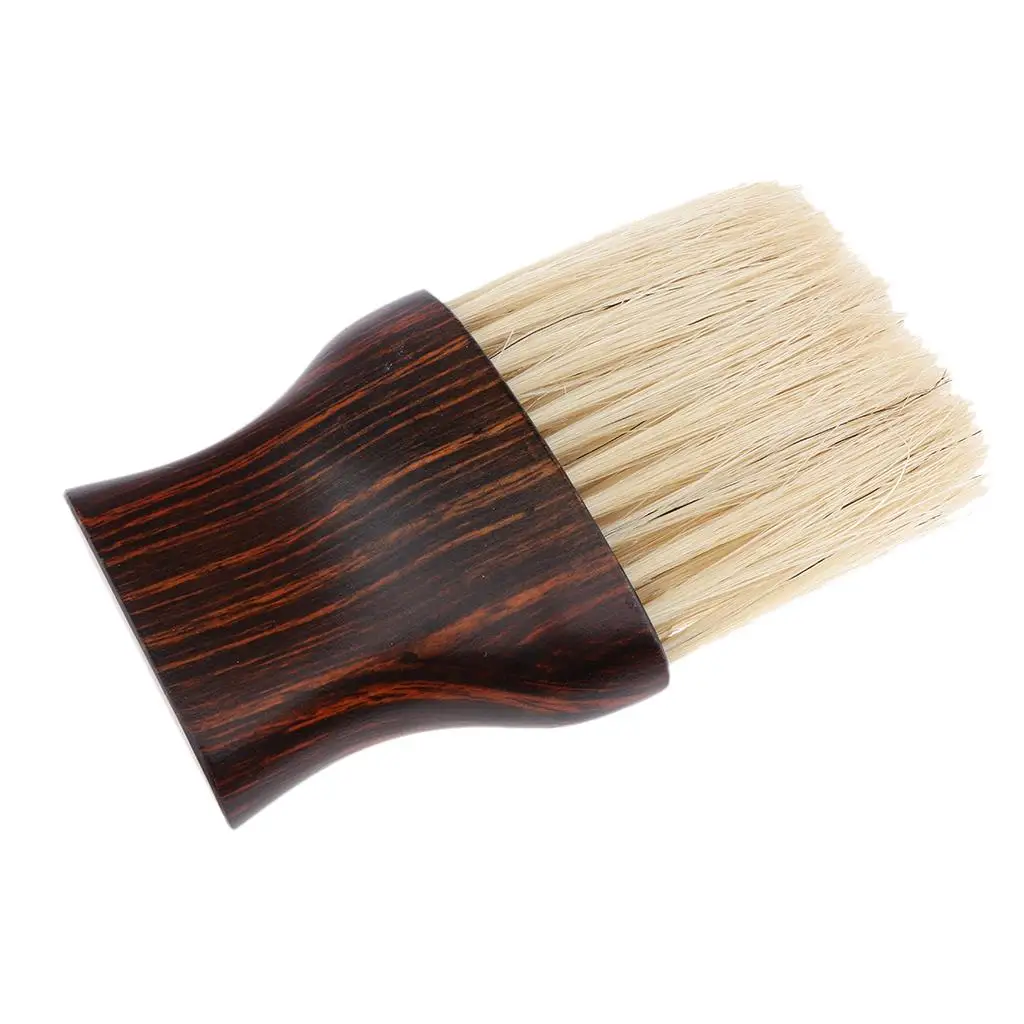 Professional Neck Duster Brush Barber Hair Cutting Hairstyle Cleaning Tools,Chocolate Texture Handle