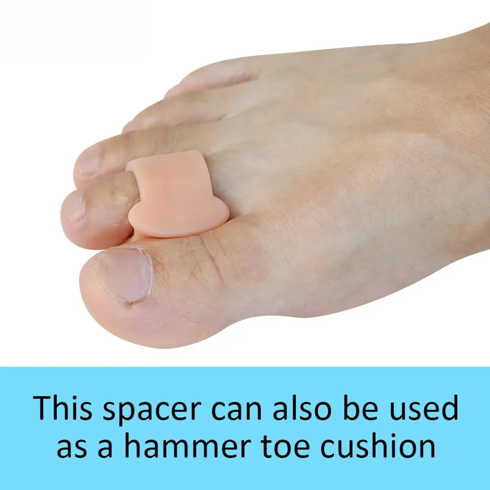 RHBJ 2/4 Stück weiche Gel-Zehenspreizer, Zehenabstandshalter, Bunion-Korrektor für überlappende Hallux-Valgus- und Hammerzehen-Fußpflegewerkzeuge – Detail 4