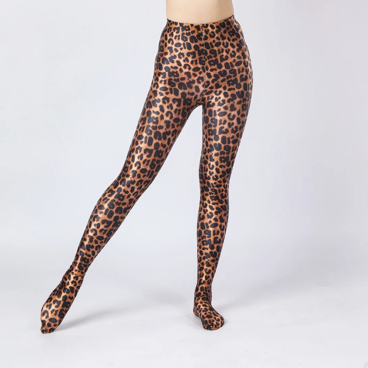 

Glossy leopard pantyhose leggings pants High waist women tights Sexy skinny workout leggings