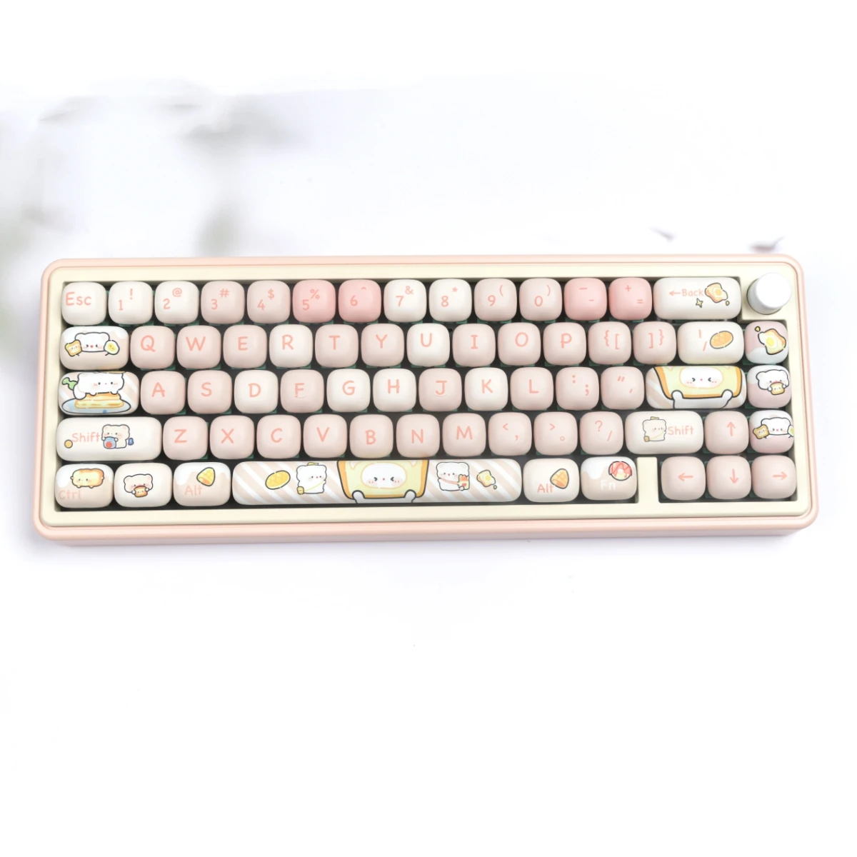 Imagem -05 - Mog Keycaps Pbt Corante-sub Grande Conjunto Tampas Pão Urso para Teclado Mecânico 7u Alice Divisão Layout Wooting Hi75 Personalizado