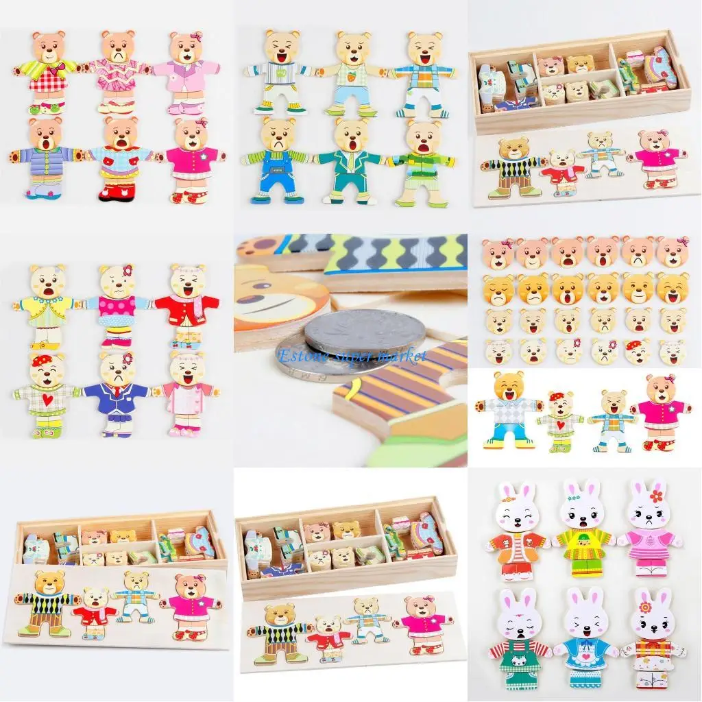 Jouet d'apprentissage pour enfants 090B, puzzle d'apprentissage, Expression faciale, jouet cognitif, cadeau pour tout-petits