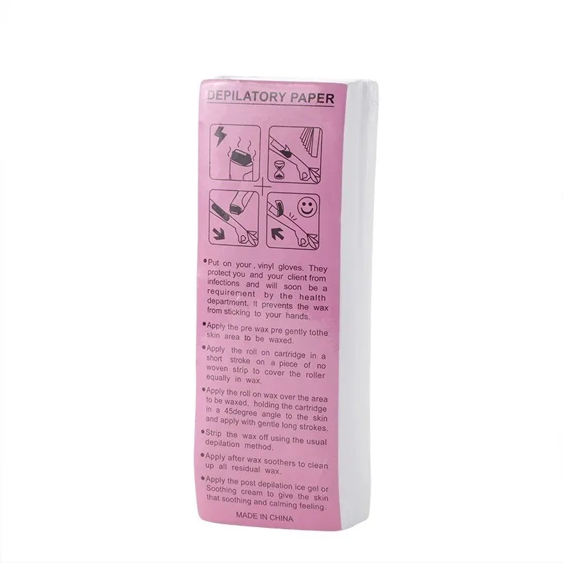 100 stks Vrouwen Mannen Ontharing Wax Papier Geweven Hoge Kwaliteit Lichaam Been Arm Ontharing Epilator Wax Strip Papierrol