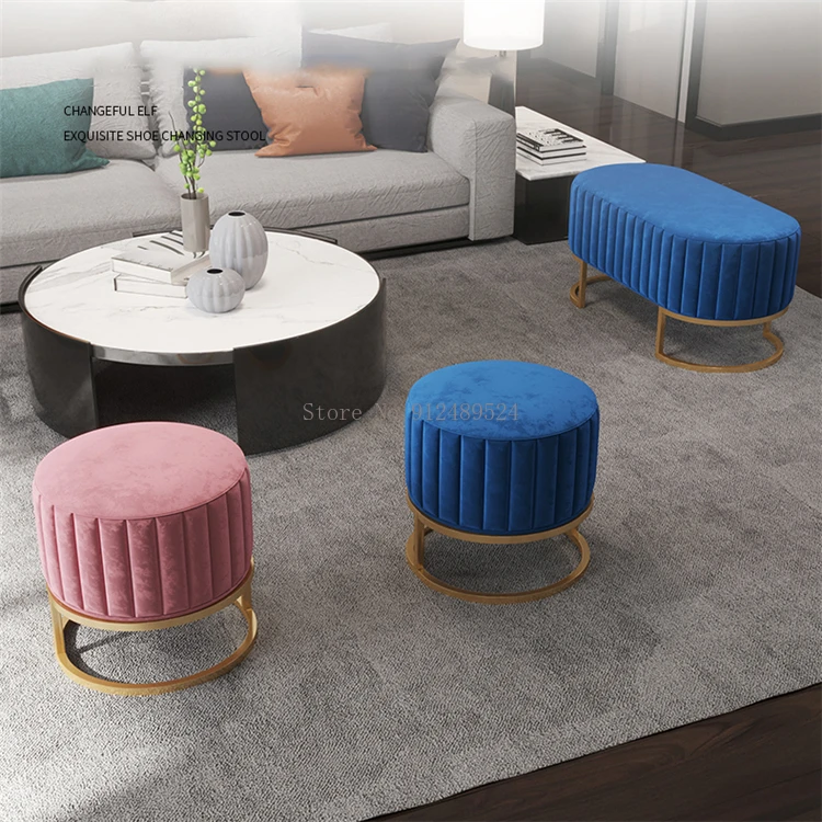 

Nordic Living Room Shoe Changing Stools Home Furniture Hallway Small Low Stool Simple Bedroom Apartment Footstool Hotel Ottomans