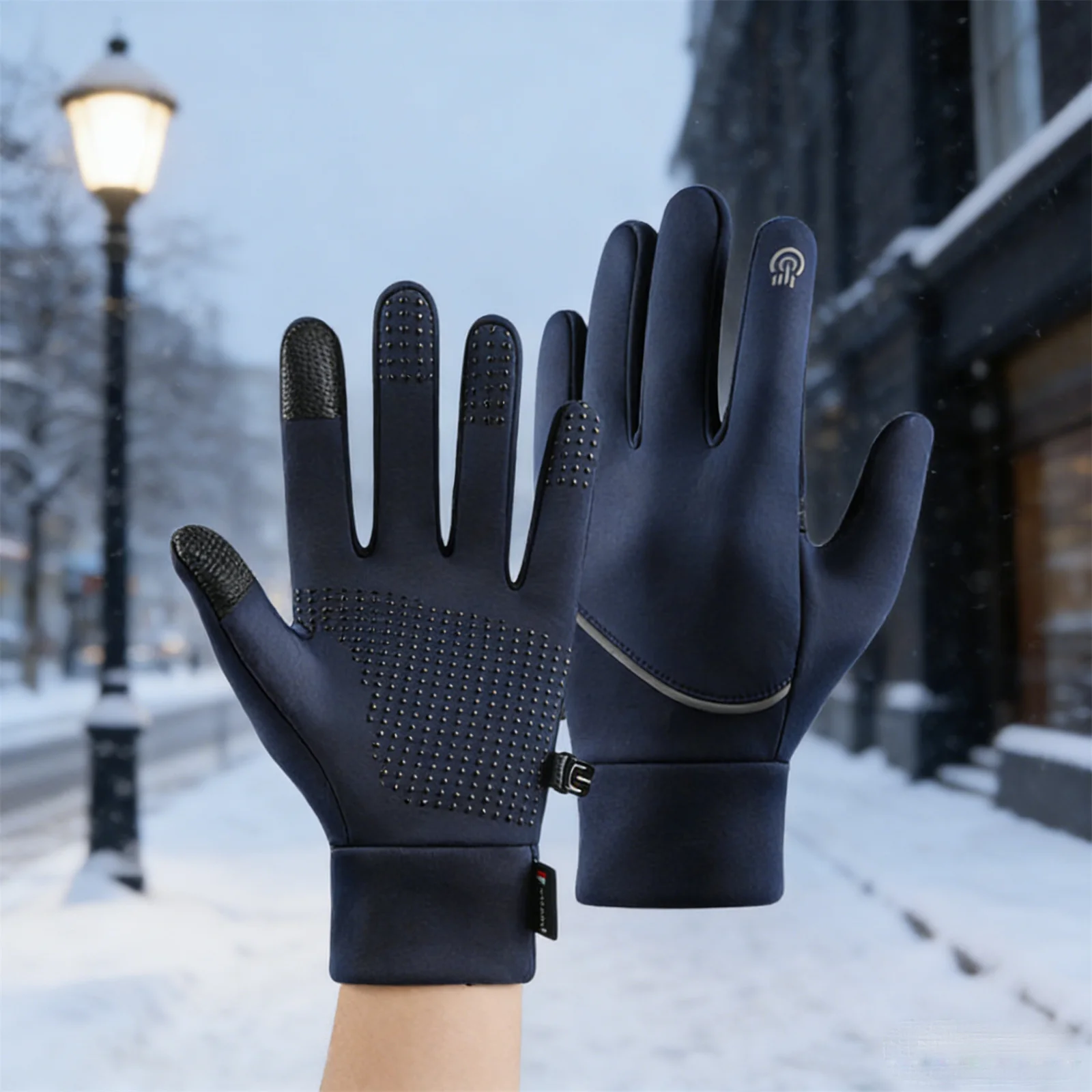 USB Heating Gloves Winter Windproof Touchscreen Fleece Lined for Men Women Motorcycle Riding Skiing Driving