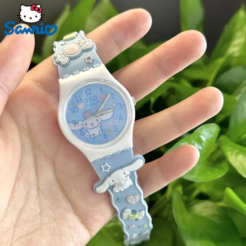 

Genuine Sanrio 3d Pattern Child Wrist Watch Cinnamoro Noctilucent Watch Kuromi Cartoon Silica Gel Watchband Kids Gift