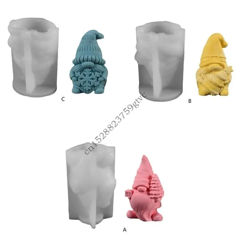 

D0UF Santa Silicone Mold Home Decoration Gypsum Mould Jewelry Mold