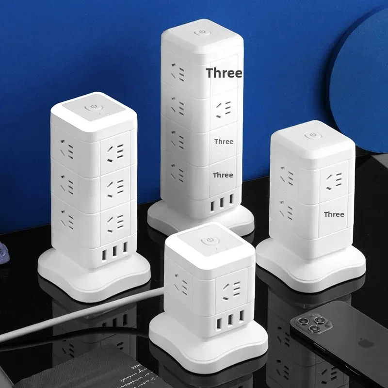 Multi-Functional Cube Stand Desktop USB Plug Socket With Multiple Holes For Dormitory Use Multi-Plug Strip Desktop Wiring Board