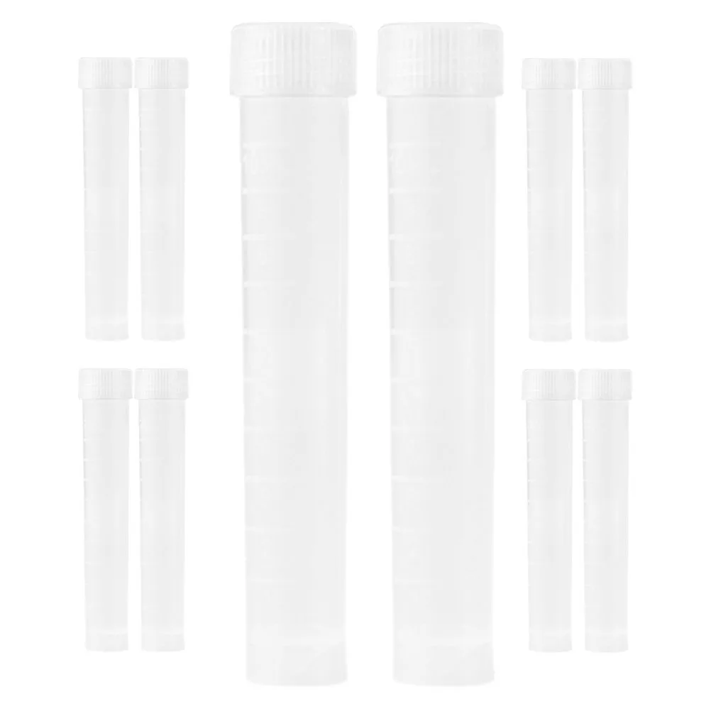 

10pcs Cryovial Test Tubes Small Plastic Caps Container Cryogenic Vials Sampling Transparent Laboratory Bottle Storage Graduated
