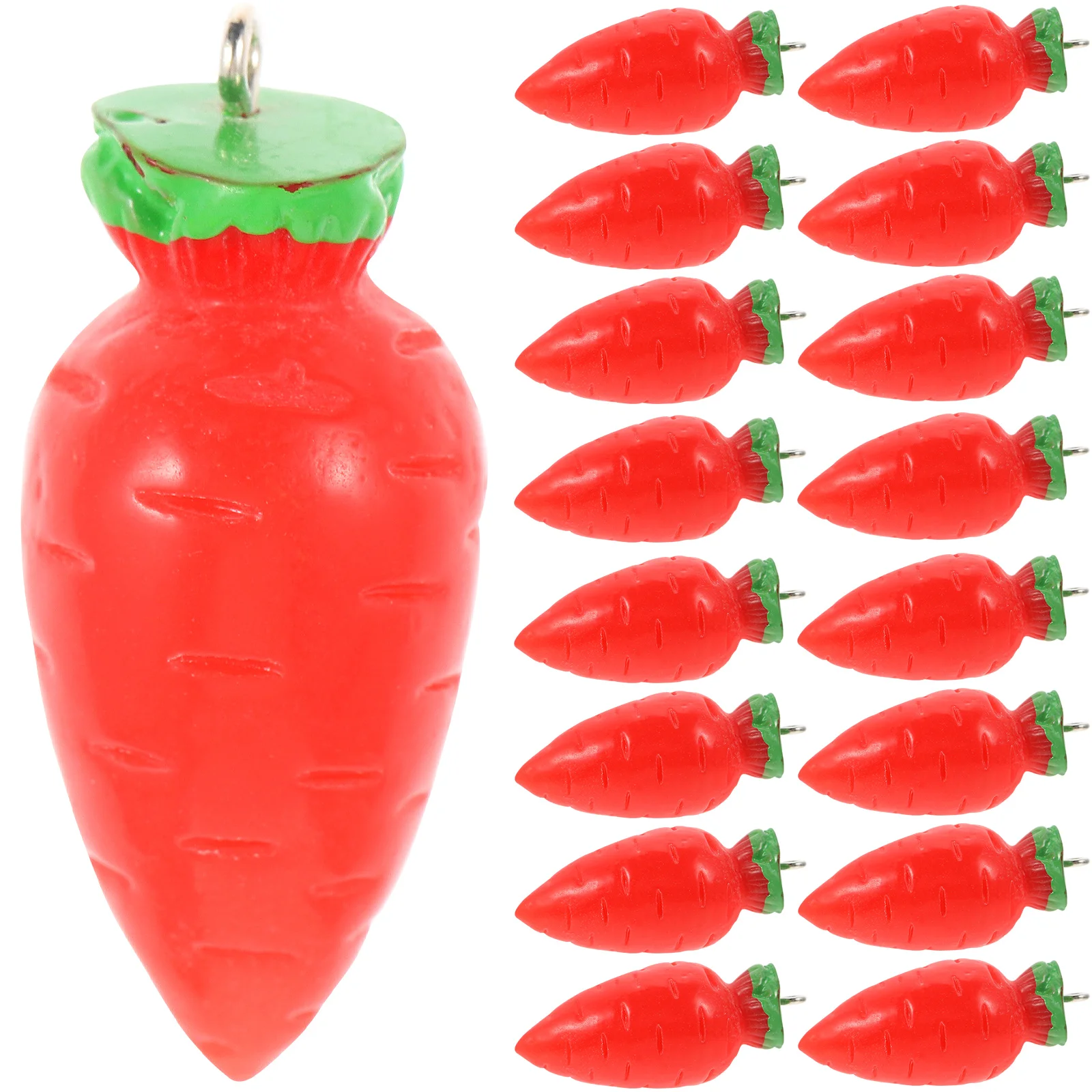 

20 Pcs s Carrot Charms Simulated Pendant Mini Artificial Carrots Key Chain Red Resin