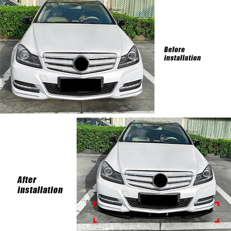 

BB-Car Front Bumper Splitter Lip Diffuser Spoiler Cover Guard For C-Class W204 2011-2014 Carbon Fiber Pattern Part
